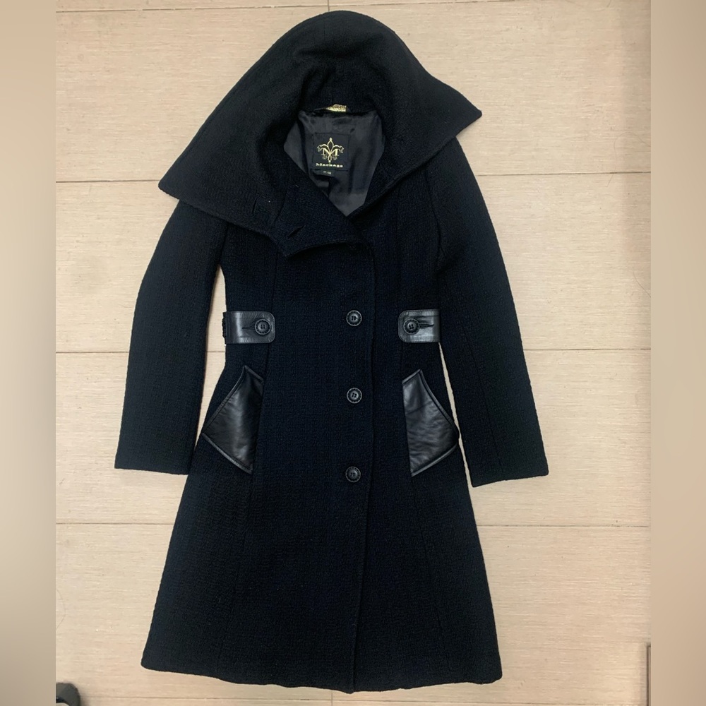 Mackage Black Wool jacket with leather trim size xs